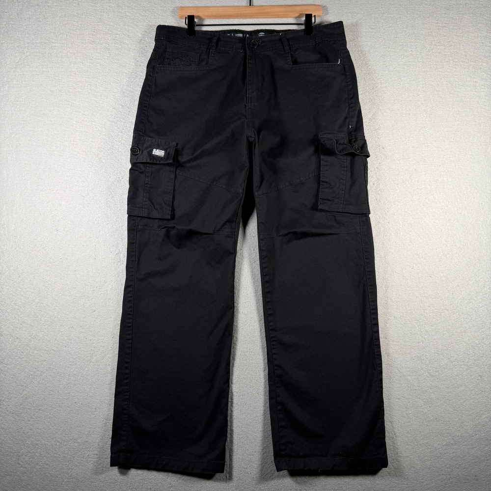 G-Star Raw Mens Black Cargo Pants Straight Leg Multi-Pocket Size 36x30